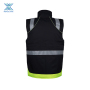 High Visibility Zipper Front Black Safety Vest with High Reflective Strips