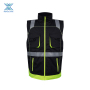High Visibility Zipper Front Black Safety Vest with High Reflective Strips