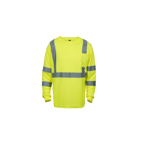 LXS-012 Class 3 T Shirt Reflective Safety Lime Orange Short Long Sleeve HIGH Visibility