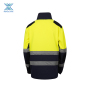 Two-tone high visibility sweater with zipper and shoulder reinforcement