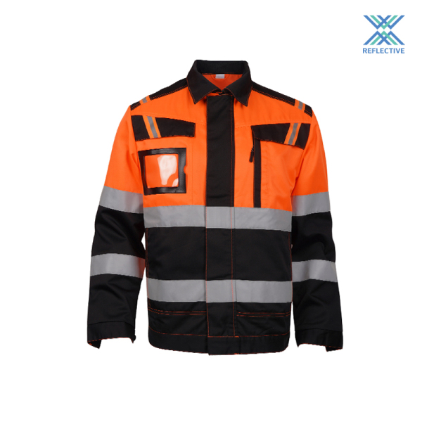 High visibility  safety workwear  shirt with  reflective  tape