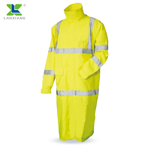 100% Light Weight Polyester With PU laminated Waterproof Jacket Hi Vis Rainwear Reflective Raincoat Rain Jacket