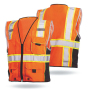 class 2 High quality 100%polyester tricot fabric reflective vest with pocket  safety vest