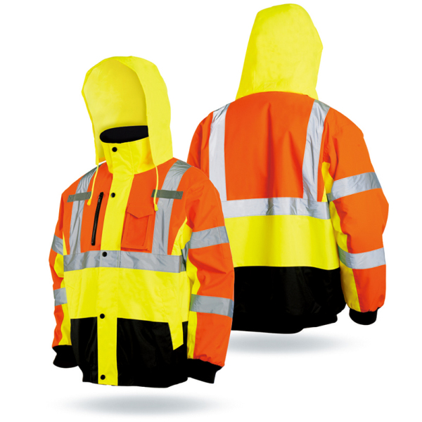 High Visibility  reflective safety jacket  color matching  300D oxford waterproof