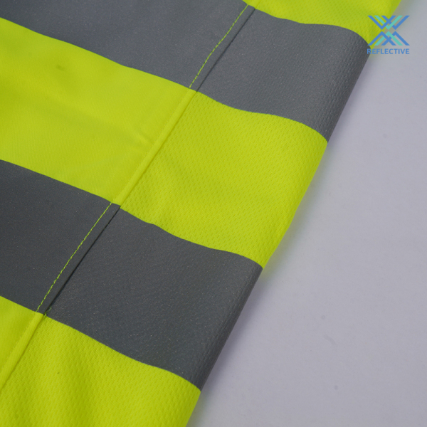 High visibility reflective safety elastic workwear  shirt