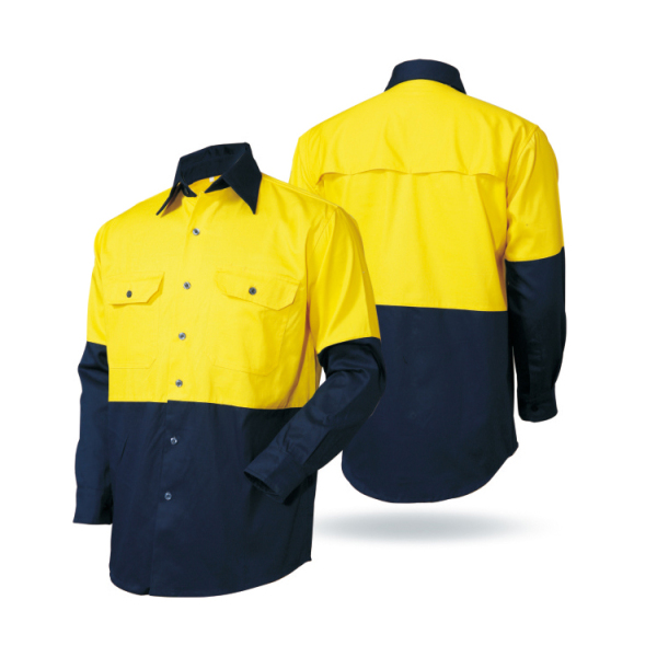 LX804 Mens Long Sleeve Workwear Safety Uniform Shirts With Buttons