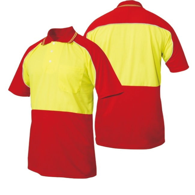 LX721 High Visibility Short Sleeve Traffic Road Signs Reflective Piping Safety Men Shirt