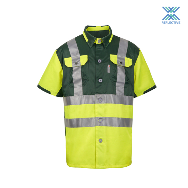 High visibility reflective safety workwear  shirt