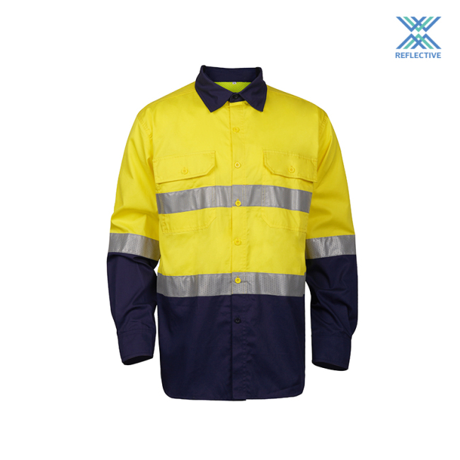 High visibility reflective safety workwear  shirt
