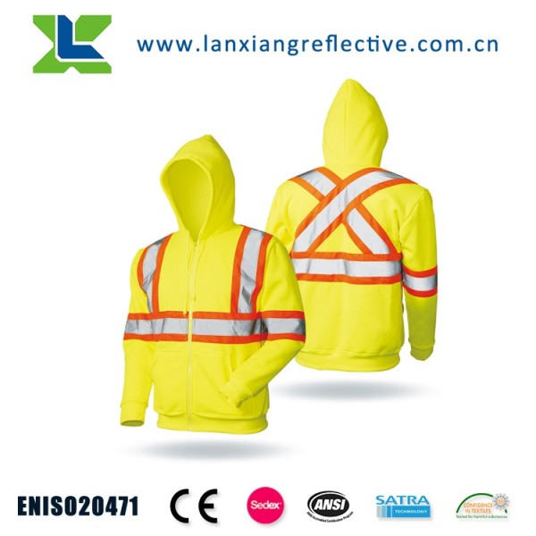 Sports Hi-Vis Jackets Reflective Hoody Outdoor Polar Fleece safety hoody