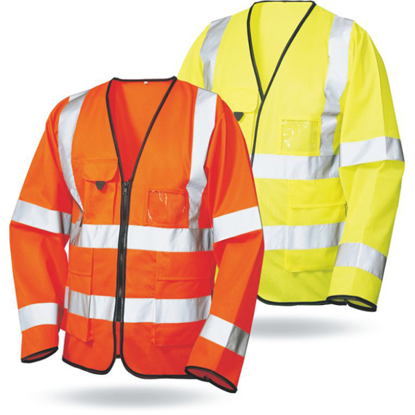 Wholesale hi vis vest safety class 3  long sleeves reflective safety waistcoat