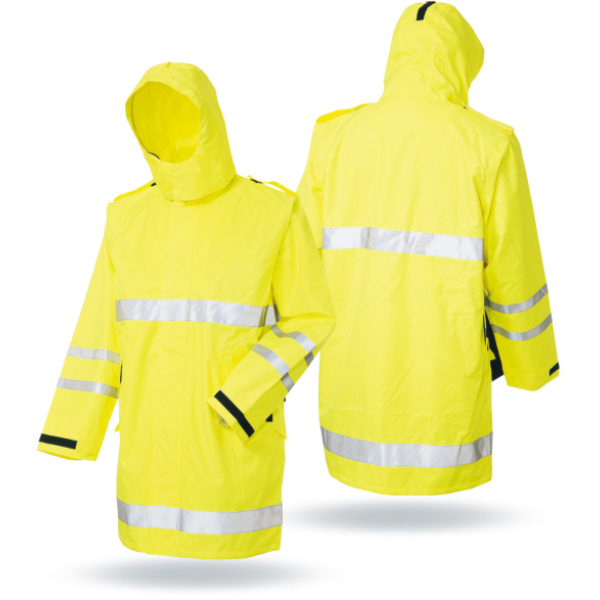 High Visibility Construction Mining Worker Waterproof Reflective Safety Raincoat