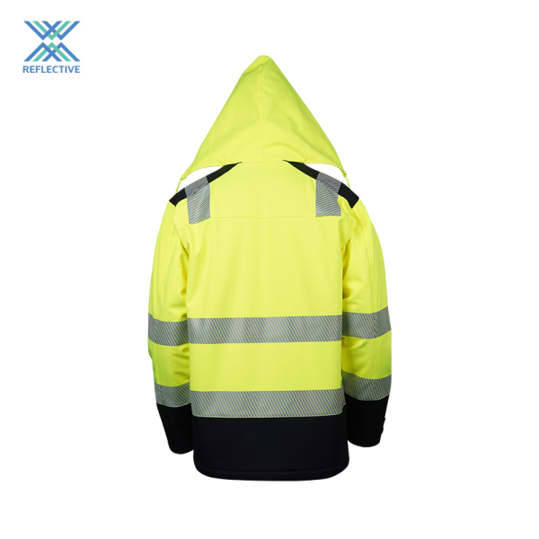LX Hi Vis Softshell Roof Safety Jacket Reflective Safety Work Jacket Construction Workwear Safety Jacket Men