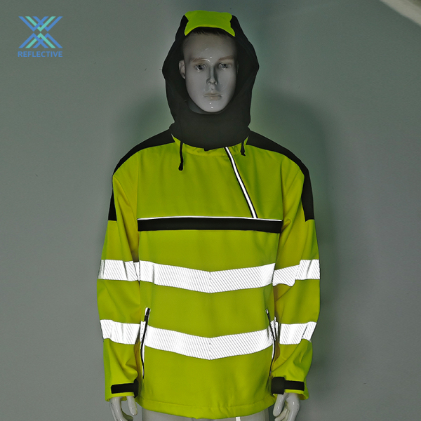 Hi VIS Reflective Safety Hoodie Long Sleeve Safety Hoodie Jacket With Pocket