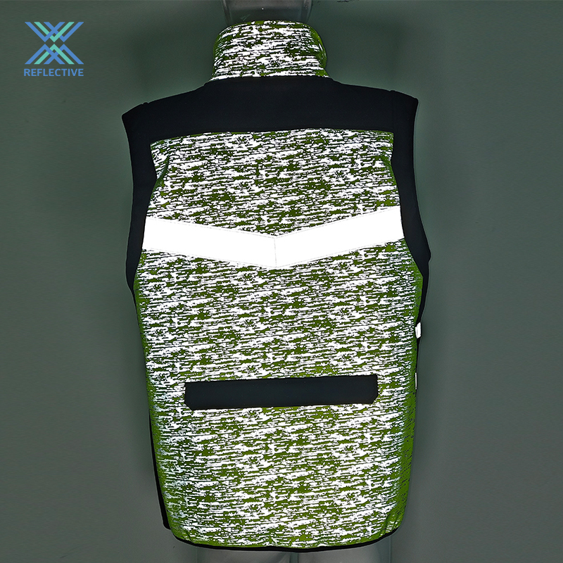 Reflective vest in fluorescent yellow and black