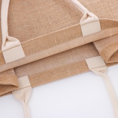 Хозяйственная сумка джута сумок тоте бакалеи цвета Эко естественного логотипа мешковины слоения изготовленная на заказ дружелюбная многоразовая