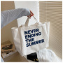 Recyclable Custom Logo Oversized Tote Bag Plain Long Handle Printed Cotton Canvas Tote Bag For Girls