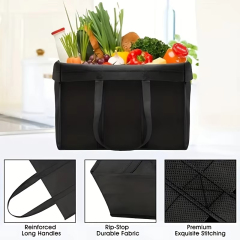 Sac d'épicerie réutilisable en tissu non tissé de haute qualité, grand et écologique, pour le marché des cadeaux