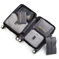 Personnalisé 7 pièces résistant à l'eau bagages voyage sac de rangement vêtements emballage bagages organisateur sacs de voyage