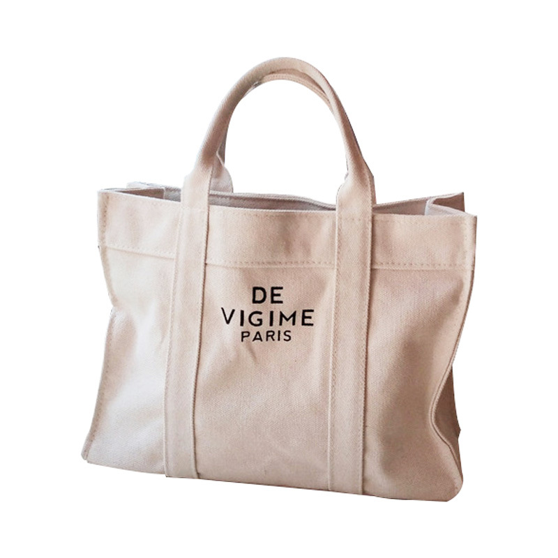 Large Capacity Pocket 12oz 16oz Thick Cotton Fabric Cotton Canvas Tote Bag with Custom Printed Logo