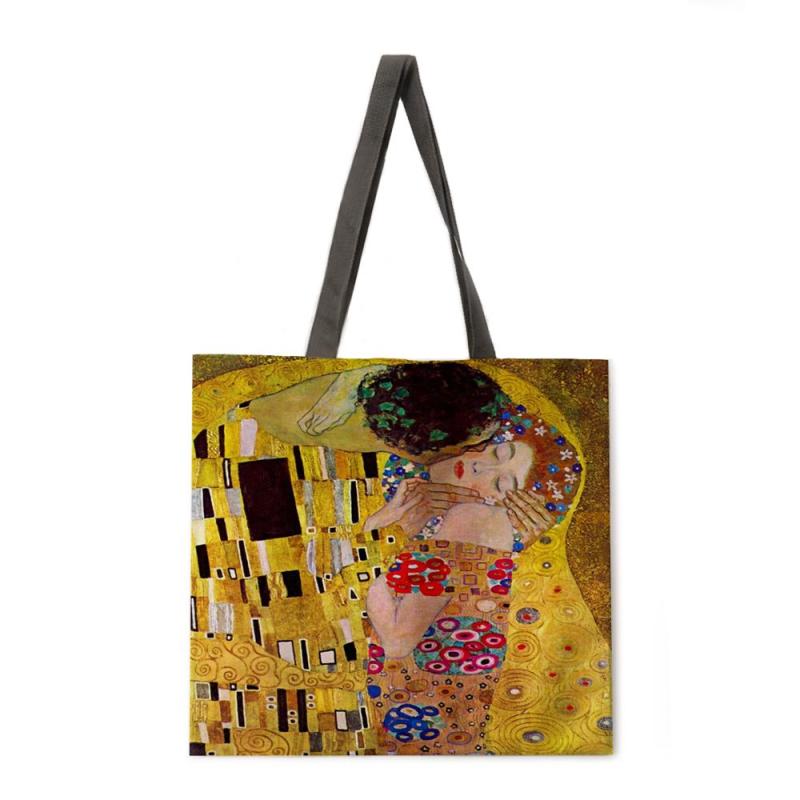 Oil Painting Cat Print Women Tote Bags Fashion Casual Handbag High Capacity Canvas Ladies Shopping Bag