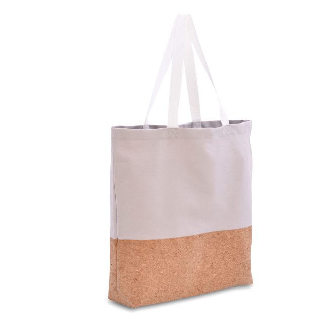Рекламная пробковая большая сумка Уникальный подарок Модная унисекс Экологичная хлопковая парусиновая пробковая сумка для покупок