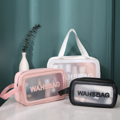 Große wasserdichte transparente PVC-Kosmetiktasche Frauen Make-up-Koffer Travel Zipper Makeup Beauty Wash Bag