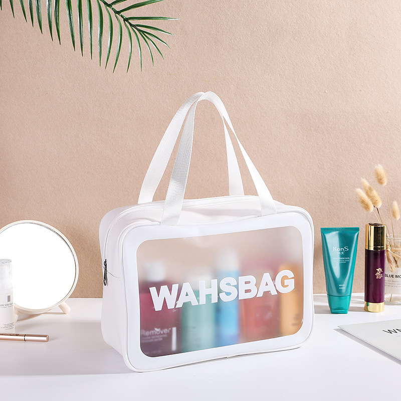 Large Waterproof Transparent PVC Cosmetic Bag Women Make Up Case Travel Zipper Makeup Beauty Wash Bag