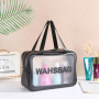 Большая водостойкая прозрачная косметичка из ПВХ, женская сумка для макияжа, дорожная сумка на молнии для макияжа, косметичка для мытья