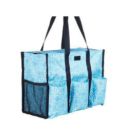 Große, günstige Reisetasche mit Tragegriff aus Polyester-Leinwand mit Reißverschluss und Taschen