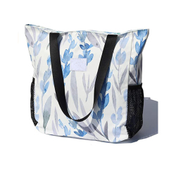 Custom Premium Fashion Mesdames Vintage Flowers Printing Canvas Tote Bag Cotton Shopping Bag