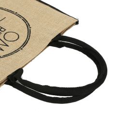 Bolsas de la compra reutilizables personalizadas, bolsas de la compra de yute con logotipos, bolsa de asas de yute personalizada