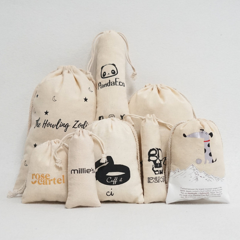 Cotton Drawstring Bags available in different sizes from Keepsake Creative