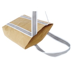 Фабричная поставка Индивидуальный логотип Монохромная обслуживаемая сумка для покупок из крафт-бумаги