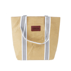 Фабричная поставка Индивидуальный логотип Монохромная обслуживаемая сумка для покупок из крафт-бумаги