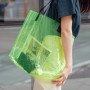 Mode-kundenspezifische Handtasche verdicken transparente bunte PVC-Einkaufstasche-leere klare Einkaufstasche
