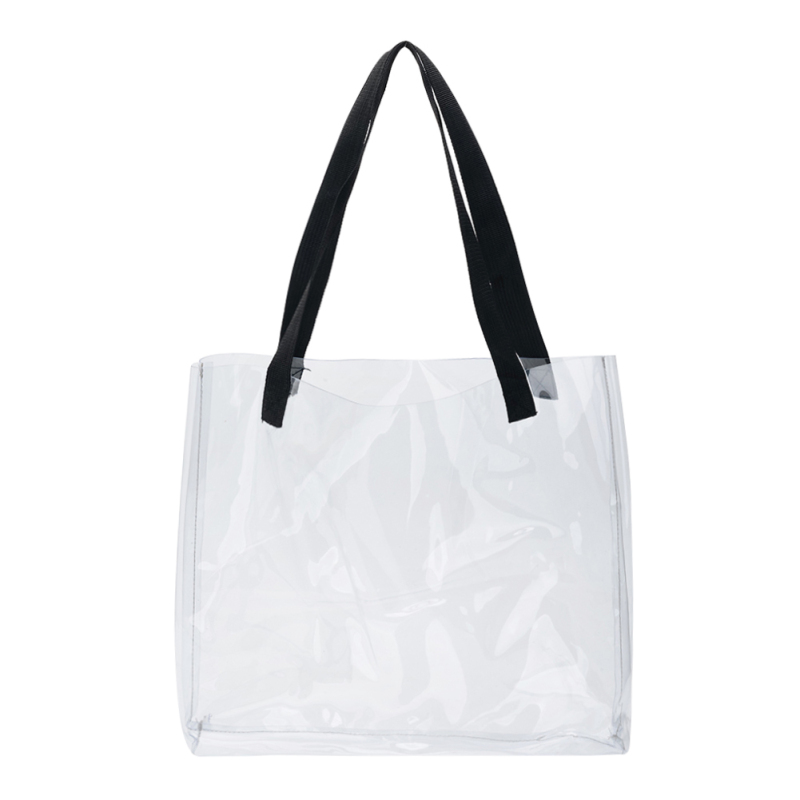 Transparent Women Shopping Bag Portable Jelly Bag PVC Clear Beach Tote Bag