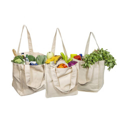 Großhandel mit individuellem Logo bedruckte Einkaufstasche aus Bio-Baumwolle, wiederverwendbare umweltfreundliche Segeltuchtasche aus Bio-Baumwolle