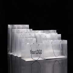 LOGO personnalisé en gros Shopping PP sac fourre-tout transparent en plastique paquet PVC sac cadeau transparent