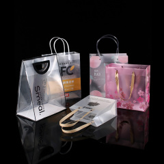 Kundenspezifisches LOGO-Großhandelseinkaufs-Plastikklare Einkaufstasche PVC-Paket-transparente Geschenk-Tasche