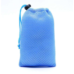Promoción diseño personalizado bolsa de embalaje colorido pequeño sándwich con cordón bolsa de malla de tela de aire