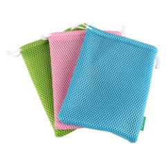 Promoción diseño personalizado bolsa de embalaje colorido pequeño sándwich con cordón bolsa de malla de tela de aire