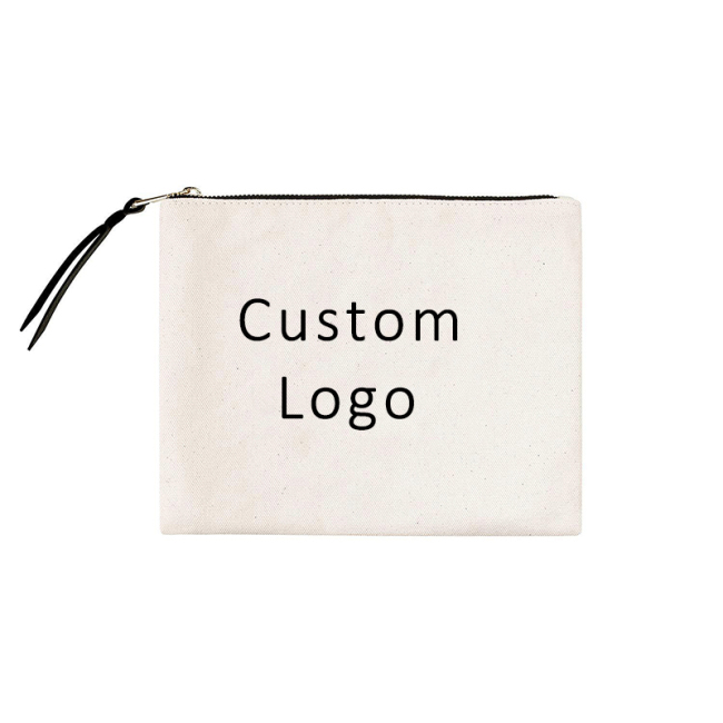 Großhandelsdesign-kundenspezifisches Logo gedrucktes einfaches Organisator-Geschenk-Bleistift-Baumwollsegeltuch-Frauen-Reisen-Verfassungs-Kosmetiktasche