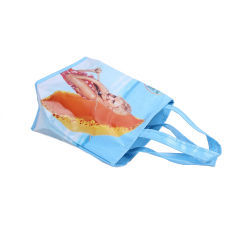 Bolsa no tejida laminada con papel reciclado de diseño personalizado, bolsa de compras no tejida reutilizable plegable