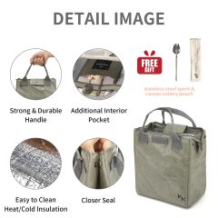 Легкая прочная сумка для ланча с бумажной ручкой tyvek, изготовленная на заказ, коричневого цвета, изолированная сумка-холодильник для ланча