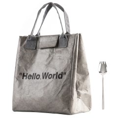 Leichte, robuste Lunchtasche mit Tyvek-Papiergriff, individuelle Farbe, Braun, isolierte Kühltasche