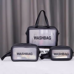 Wasserdichte Pu-PVC-Tasche mit individuellem Logo, klar, Kosmetik-Make-up-Tasche für Damen