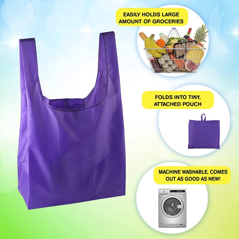 Custom eco recycle nylon foldable grocery tote bag polyester reusable folding shopping bag