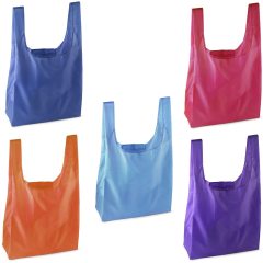 Custom eco recycle nylon foldable grocery tote bag polyester reusable folding shopping bag