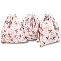 Sac de cordon de promotion pour le sac de cordon de coton de motif personnalisé de cadeau de joyeux Noël